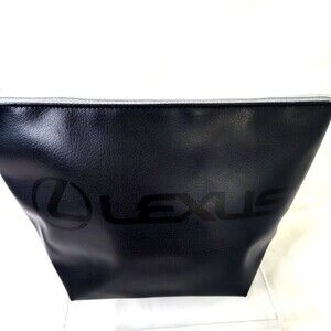 Lexus Branded Black Leather  Soft Case Tote Bag 8"x7.5"